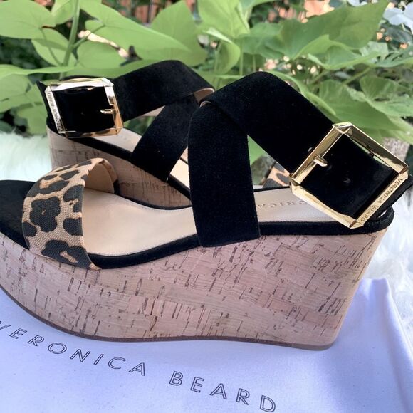 VERONICA Beard Hurley cork wedge platform sandals mix media NWOT women size 6.5 - Picture 3 of 8